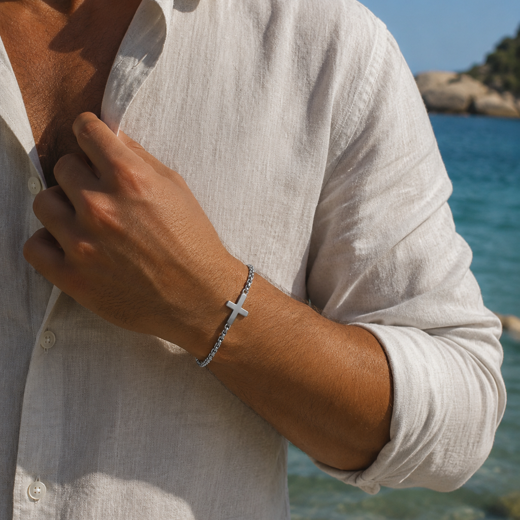 Pulseira Cruz l Prateada